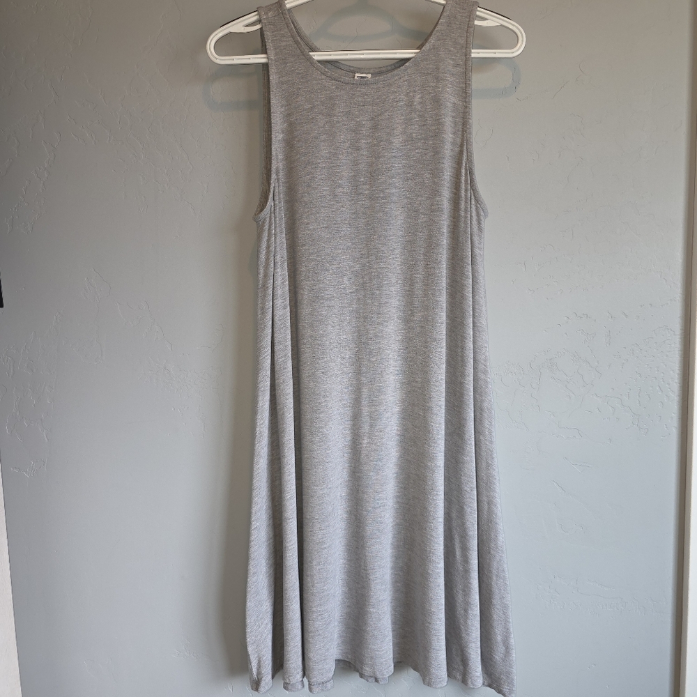 Old Navy Grey Sleeveless Swing Mini Dress